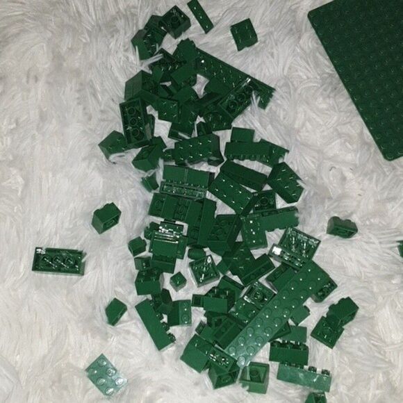 LEGO DUPLO tyco BLOCK LOT custom pieces some green plates gray pieces kid child - Picture 5 of 8
